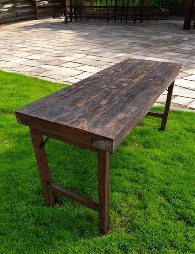 Rustic Folding Table, Vintage Dining Room Table, Kitchen Island, Sofa Table, B88