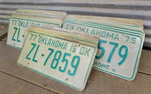 Set of 50 License Plates Lot Vintage Oklahoma Automobile Car Truck Tags iv