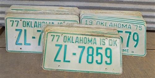 Set of 50 License Plates Lot Vintage Oklahoma Automobile Car Truck Tags iv