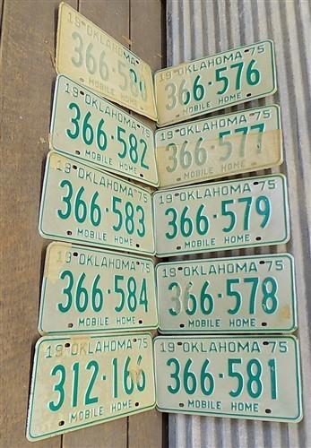 Set of 50 License Plates Lot Vintage Oklahoma Automobile Car Truck Tags iv