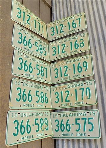 Set of 50 License Plates Lot Vintage Oklahoma Automobile Car Truck Tags iv