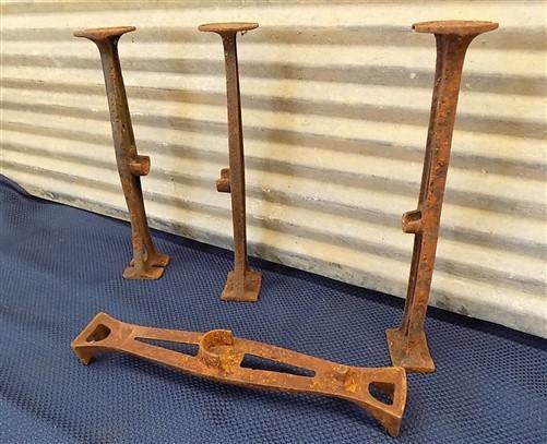 4 Cast Iron Brackets Art Deco Industrial Architectural Salvage Hardware Vintage