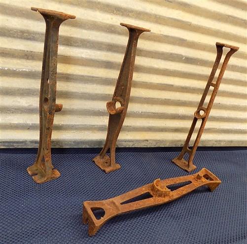 4 Cast Iron Brackets Art Deco Industrial Architectural Salvage Hardware Vintage