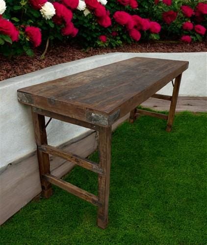 Rustic Folding Table, Vintage Dining Room Table, Kitchen Island, Sofa Table, B75