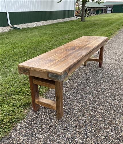 Rustic Folding Bench, Vintage Reclaimed Wood Bench, Farmhouse Decor Seat, A34