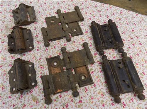 Vintage Door Hinges Architectural Salvage Spring Swinging Screen Saloon Knob