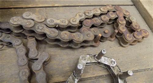 Sections Old Rusty Thick Chain Salvaged Iron Barn Find Metal Art Steampunk a