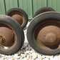 4 Vintage Metal Baby Buggy Wheels Pedal Car Garden Cart Pumpkin Wagon A50