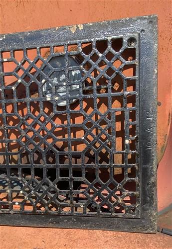 Ornate Art Deco Cast Iron Grate Vintage Wall Floor Fireplace Register Vent A5