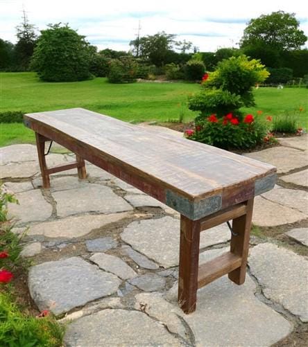 Rustic Folding Bench, Vintage Reclaimed Wood Bench, Farmhouse Decor Seat, A35