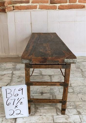 Rustic Folding Table, Vintage Dining Room Table, Kitchen Island, Sofa Table, B69