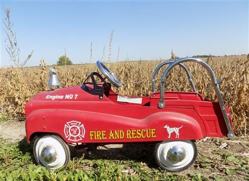 Pacific Cycle Instep Fire & Rescue Engine No 7, Toy Pedal Fire Truck, Pedal Car