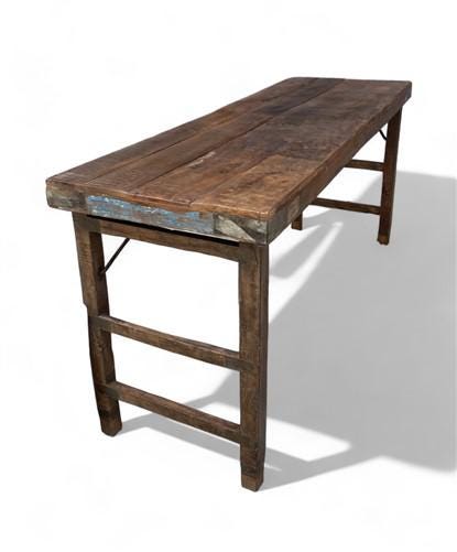 Rustic Folding Table, Vintage Dining Room Table, Kitchen Island, Sofa Table, B81