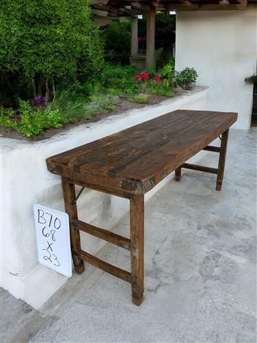 Rustic Folding Table, Vintage Dining Room Table, Kitchen Island, Sofa Table, B70