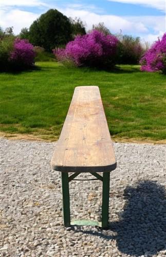 Stained Vintage German Beer Garden Bench Portable Industrial Wood Bench Seat B42