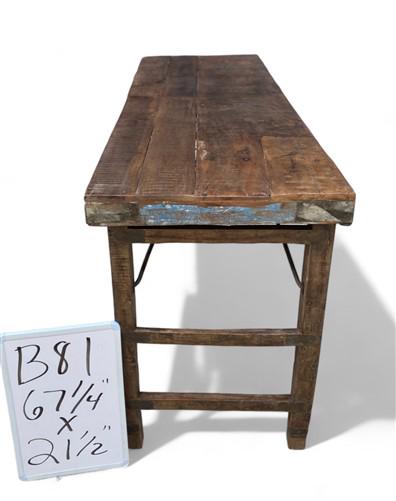 Rustic Folding Table, Vintage Dining Room Table, Kitchen Island, Sofa Table, B81