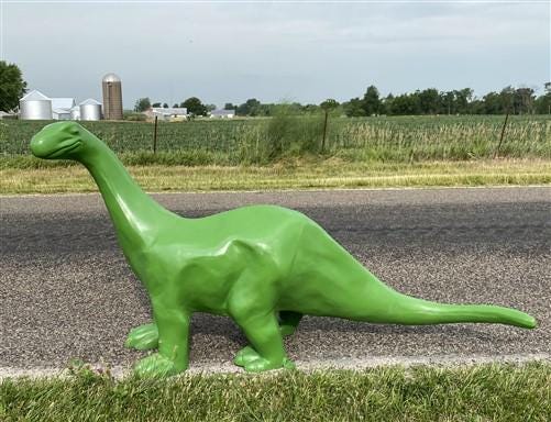 Sinclair Dinosaur, Gas Station Pump Sign, Cast Aluminum Statue, Yard Art, X