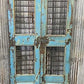 Vintage Indian Garden Gates, Carved Teak Metal Doors, Architectural Salvage A109