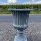 18" Tall Cast Iron Fluted Urn, Flower Pot Planter, Garden Patio Yard Art H1