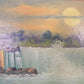 1920s Intinerant Art Landscape Painting, Original Art Waterfall, Landscape, N