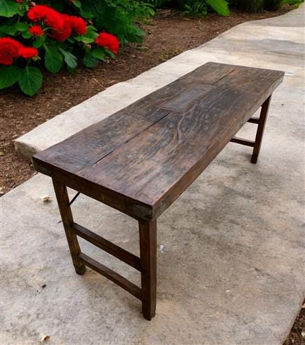 Rustic Folding Table, Vintage Dining Room Table, Kitchen Island, Sofa Table, B78