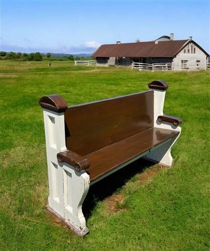 Vintage Wooden Church Pew, Porch Bench, Entry Foyer Bench, Dining Seating, C29