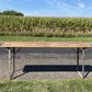 Stained Vintage German Beer Garden Table, Portable Industrial Wood Table, A7