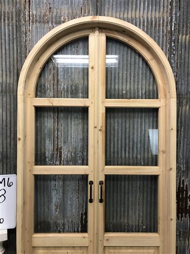 Arched French Double Door (48x96) 3 Pane Glass Door European Styled w Jamb OM6