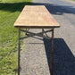 Stained Vintage German Beer Garden Table, Portable Industrial Wood Table, A7