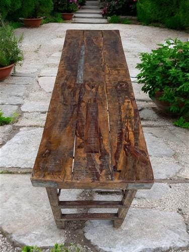 Rustic Folding Table, Vintage Dining Room Table, Kitchen Island, Sofa Table, B83