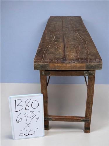 Rustic Folding Table, Vintage Dining Room Table, Kitchen Island, Sofa Table, B80