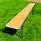 Yellow Vintage German Beer Garden Bench, Portable Industrial Wood Bench Seat, Y5