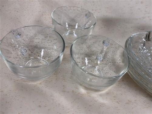 1950s Homestead Retro Snack Set, 4 Plates 4 Cups Federal Glass, Original Box B