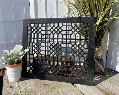 Ornate Art Deco Cast Iron Grate Vintage Wall Floor Fireplace Register Vent A6