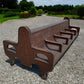 10' Train Station Bench Seat, Vintage Railroad Bench, Bus Station Bench, C