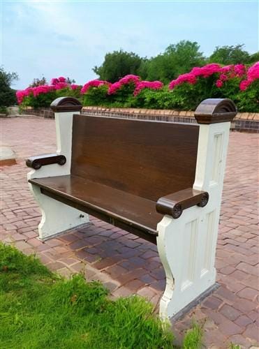 Vintage Wooden Church Pew, Porch Bench, Entry Foyer Bench, Dining Seating, C23