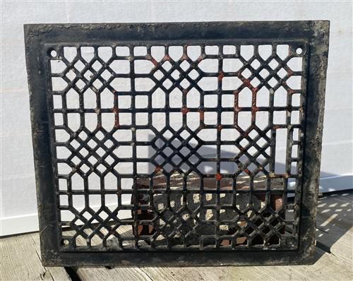 Ornate Art Deco Cast Iron Grate Vintage Wall Floor Fireplace Register Vent A4