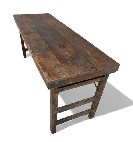 Rustic Folding Table, Vintage Dining Room Table, Kitchen Island, Sofa Table, B73