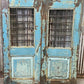 Vintage Indian Garden Gates, Carved Teak Metal Doors, Architectural Salvage A109