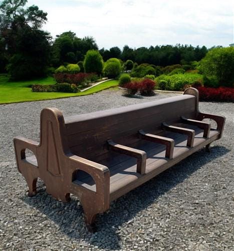 10' Train Station Bench Seat, Vintage Railroad Bench, Bus Station Bench, C