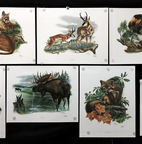 10 Richard Timm Signed Prints, 28x22 Wade Collection Lithograph Plates 11-20