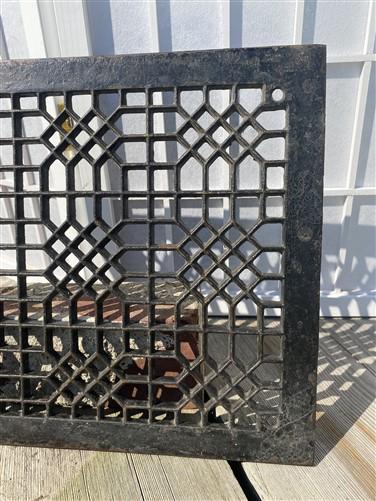 Ornate Art Deco Cast Iron Grate Vintage Wall Floor Fireplace Register Vent A6