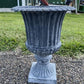 18" Tall Cast Iron Fluted Urn, Flower Pot Planter, Garden Patio Yard Art H1