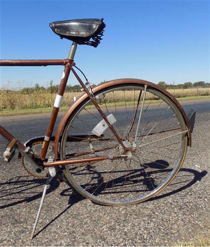 1957 Chicago Schwinn Bicycle, Brown 3 Speed World Tourist Bike, Serial# 2006343