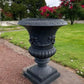 17" Tall Cast Iron Fluted Urn, Flower Pot Planter, Garden Patio Yard Art G1