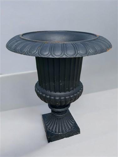 39" Tall Cast Iron Fluted Urn, Flower Pot Planter, Garden Patio Yard Art B5