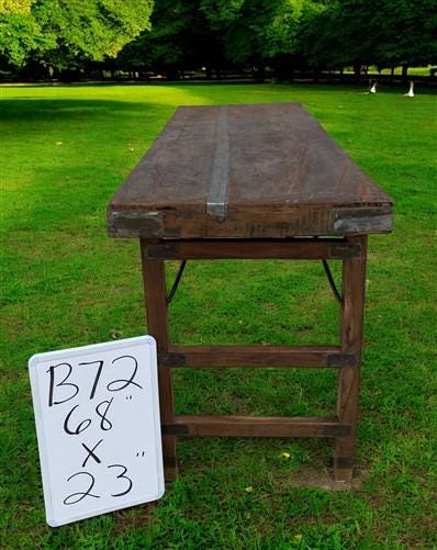 Rustic Folding Table, Vintage Dining Room Table, Kitchen Island, Sofa Table, B72