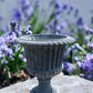 12" Tall Cast Iron Fluted Urn, Flower Pot Planter, Garden Patio Yard Art J1