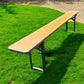 Yellow Vintage German Beer Garden Bench, Portable Industrial Wood Bench Seat, Y5