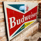 10' Budweiser Bowtie Sign, Vintage Tin Sign, Advertising, Tavern, Single Side